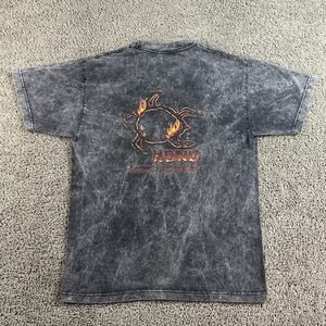 Hawaiian Shirt Mens Medium Gray Lava Flame Orange Honu Turtle Lava Dyed Hawaii
